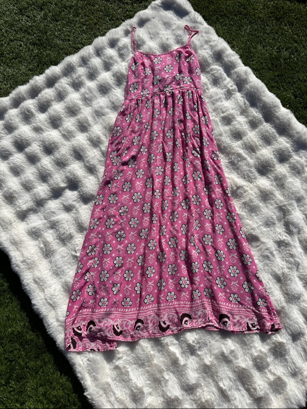 Aerie small open back Pink Floral Maxi Sundress - Picture 4 of 9